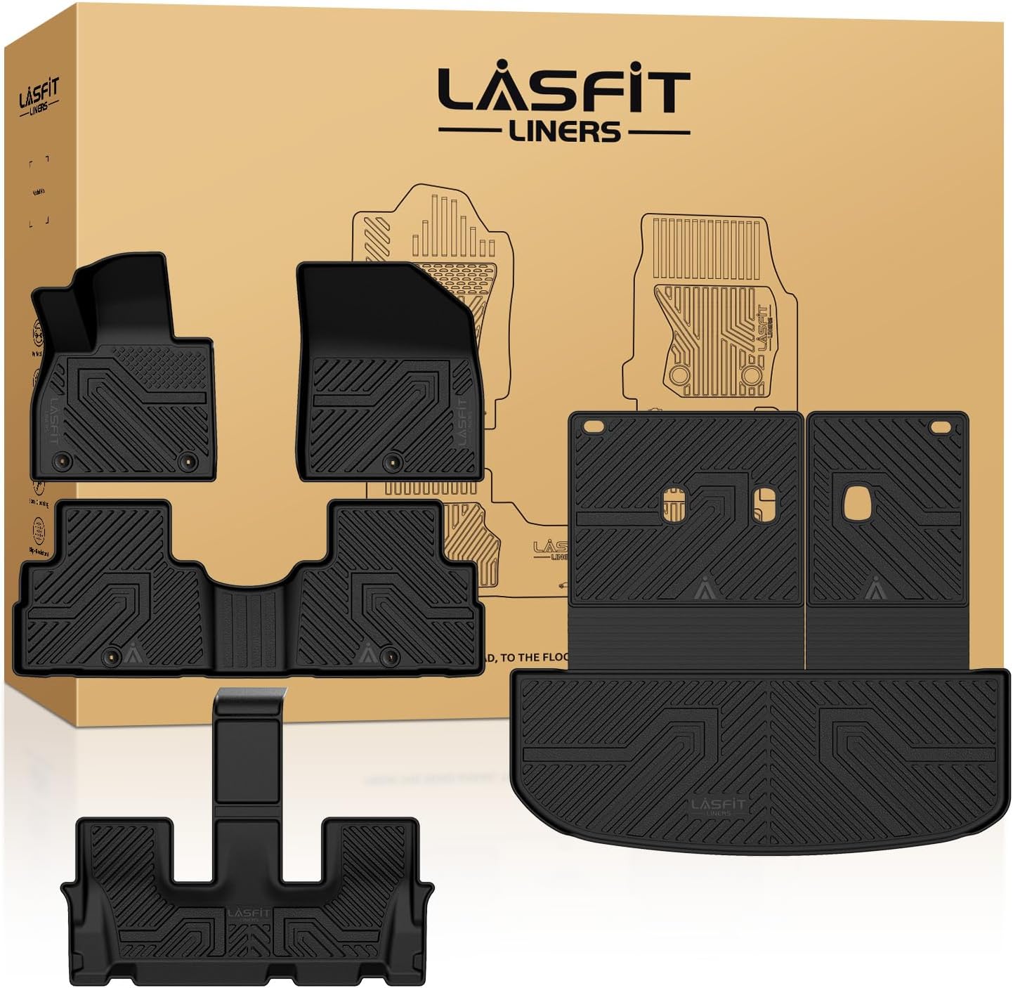 LASFIT All Weather Floor Mats for Hyundai Palisade 7/8 Seats 2020-2025