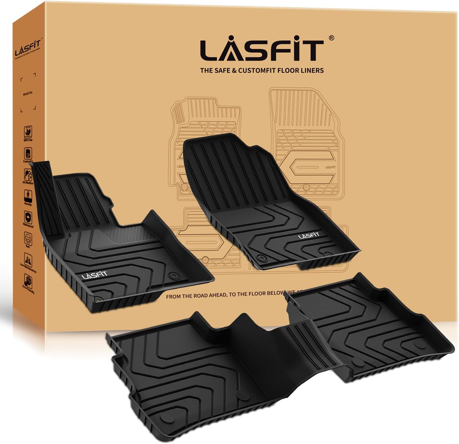 LASFIT Floor Mats for Mazda CX-5 2017-2025 Custom Fit TPE