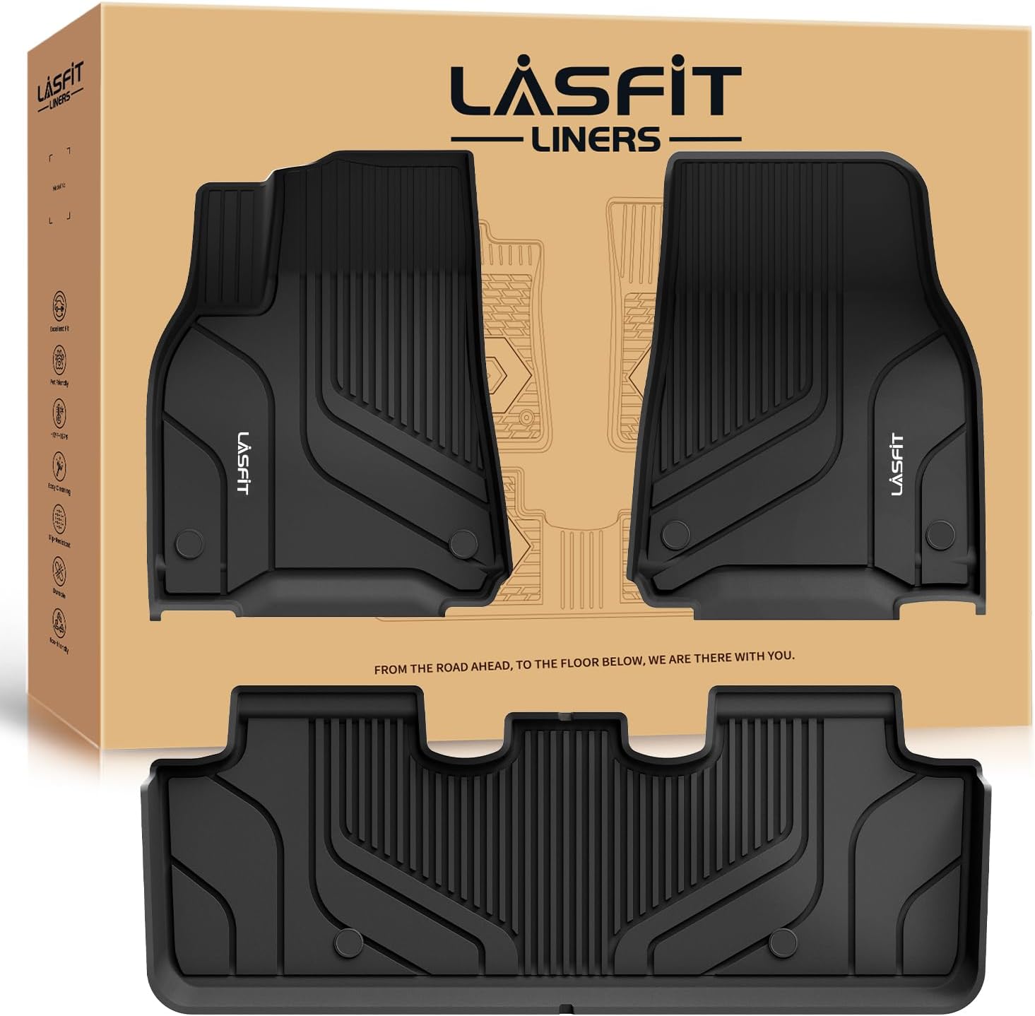 LASFIT Premium Extra Thick Floor Mats for Tesla Model Y 2020-2025 5-Seater