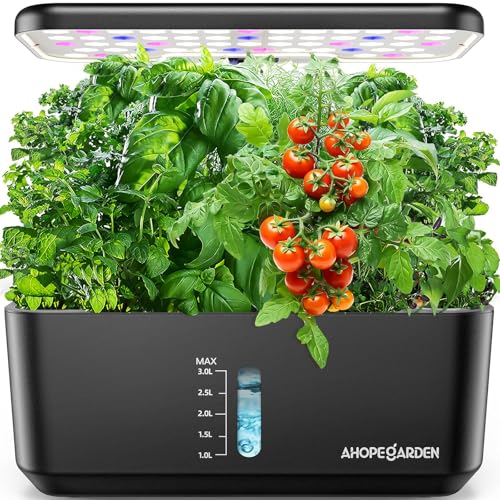 Ahopegarden Indoor Garden Hydroponics Growing System: 10 Pods Plant Germination Kit Herb Vegetable Growth Lamp Countertop with LED Grow Light - Hydrophonic Planter Grower Harvest Lettuce product image