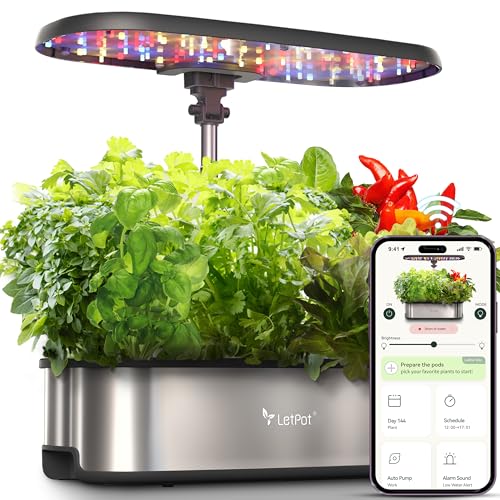 LETPOT LPH-SE Hydroponics Growing System, 12 Pods Smart Herb Garden Kit Indoor, Indoor Garden, APP & WiFi Controlled, with 24W Growing LED, 5.5L Water Tank, Pump System, Automatic Timer product image