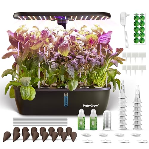 MG-15 Hydroponic Growing System Kits, Smart Indoor Garden with 24W Grow LED Light Full Spectrum, 15 Pods Herb Garden Planter Indoor Gardening for Gifts, Kitchen product image