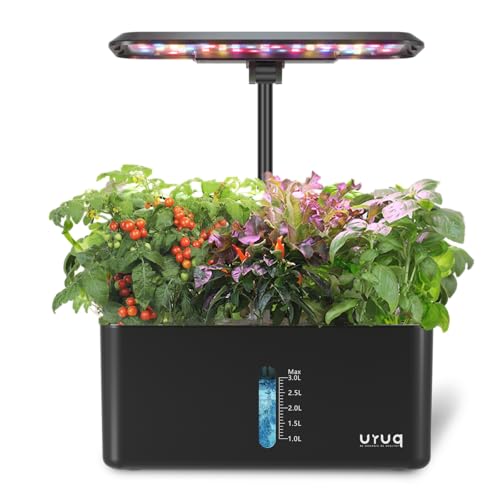 URUQ 8 Pods Hydroponics Growing System with LED Grow Light - Black product image
