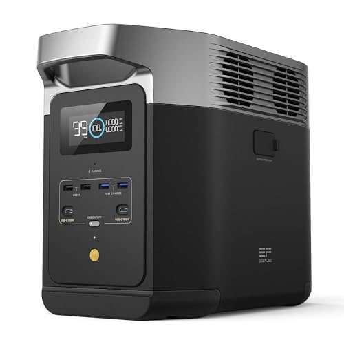 EF ECOFLOW Portable Power Station DELTA 2, 1024Wh LiFePO4 (LFP) Battery, 1800W AC/100W USB-C Output