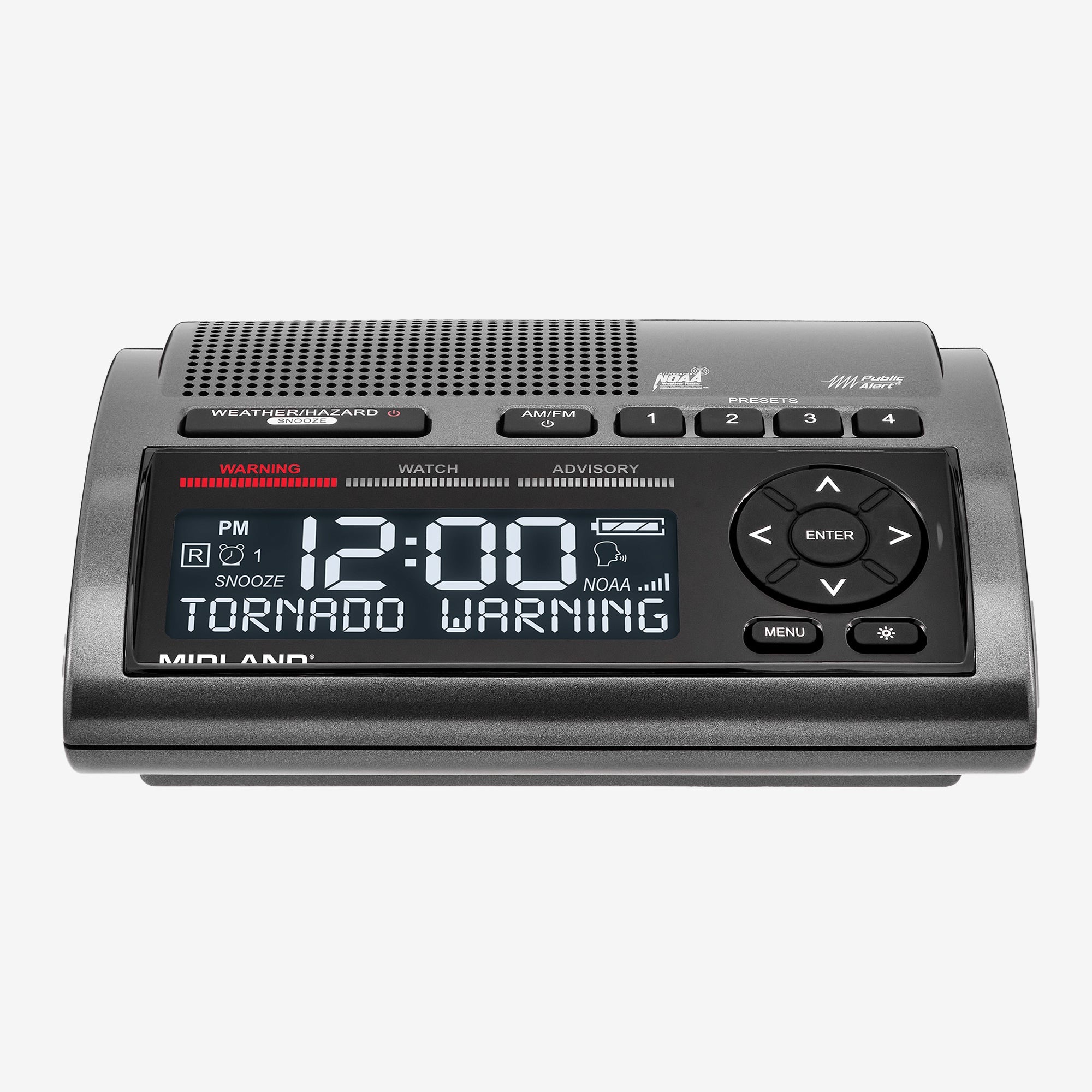 Midland WR400 Deluxe NOAA Weather Alert Radio with SAME Localized Programming, 80+ Emergency Voice & Flashing Alerts, Alarm Clock/AM-FM Radio