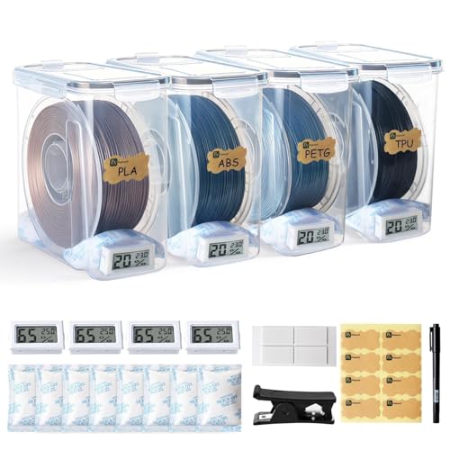 Filament Storage Box 4-Pack with Hygrometers