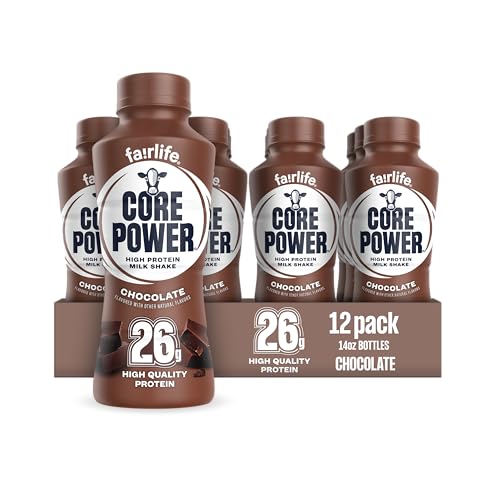 Amazon listing image: fairlife Core Power 26g, Chocolate, 12 containers