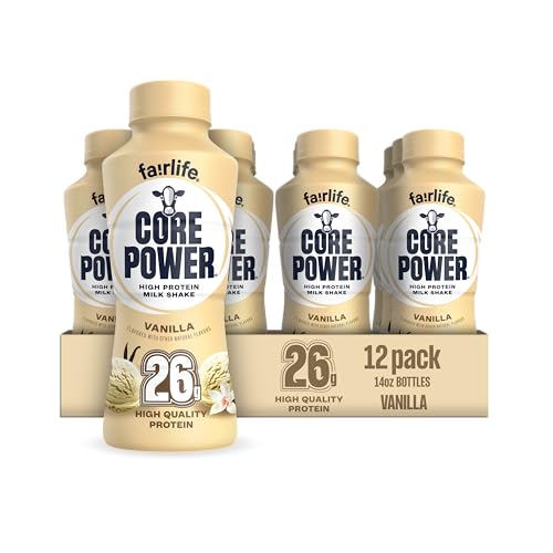 Amazon listing image: fairlife Core Power 26g, Vanilla, 12 containers