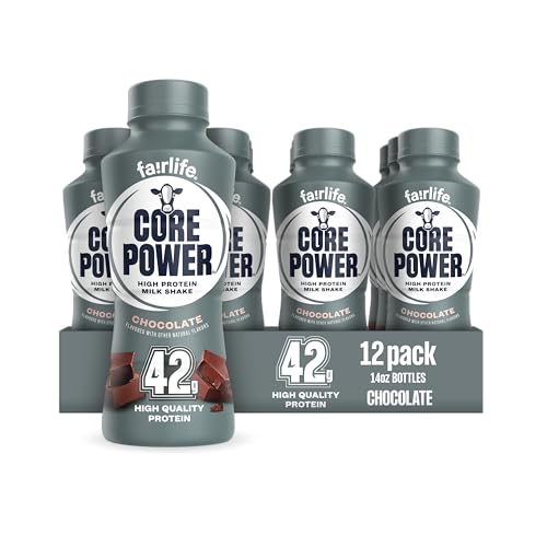 Amazon listing image: fairlife Core Power Elite 42g, Chocolate, 12 containers