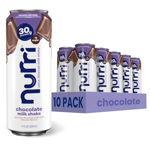Amazon listing image: Nurri 30g Protein Milk Shake, Chocolate, 10 containers