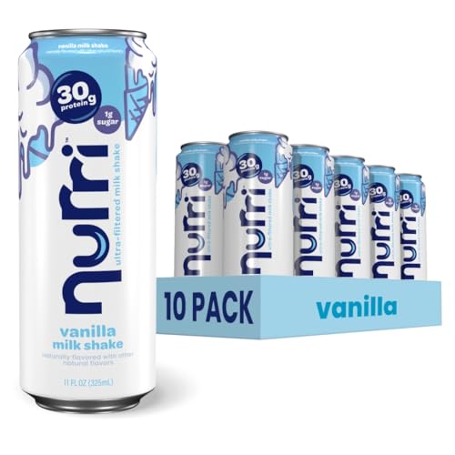 Amazon listing image: Nurri 30g Protein Milk Shake, Vanilla, 10 containers