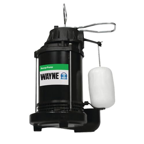 WAYNE CDU790-1/3 HP Submersible Cast Iron and Stainless Steel Sump Pump with Integrated Vertical Float Switch - Up to 4,600 Gallons Per Hour - Heavy Duty Basement Sump Pump, Black product image